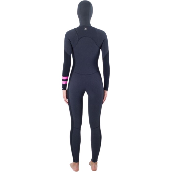 2024 Hurley Frauen Plus 5/3mm Mit Kapuze Brustreiverschluss Neoprenanzug WFS0012544 - Black / Graphite